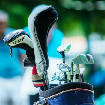 Close up of Golf club bag