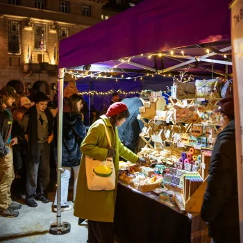Woman at a market stall