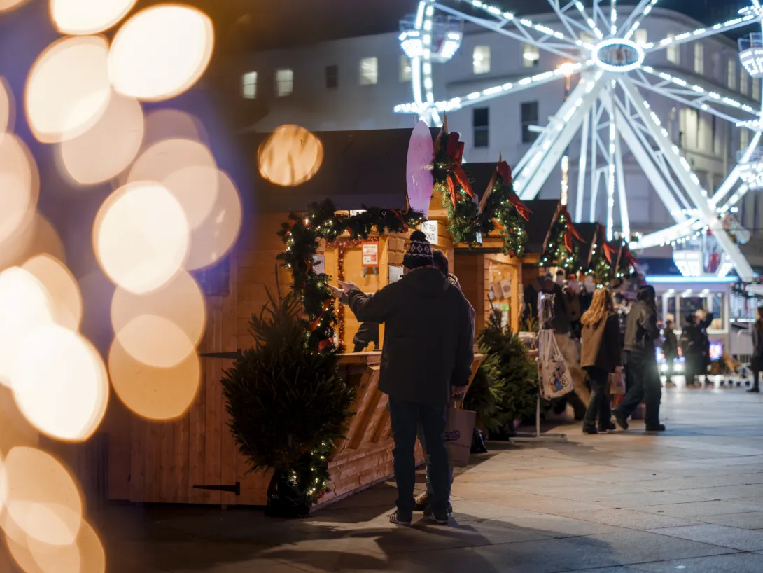 People at Christmas market